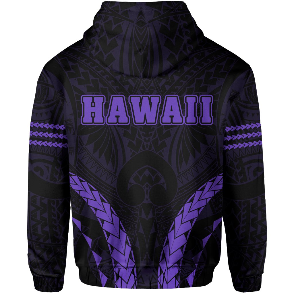 Polynesian Kakau Seal of Hawaii Hoodie Sport Style Version 2.0 Purple - Polynesian Pride