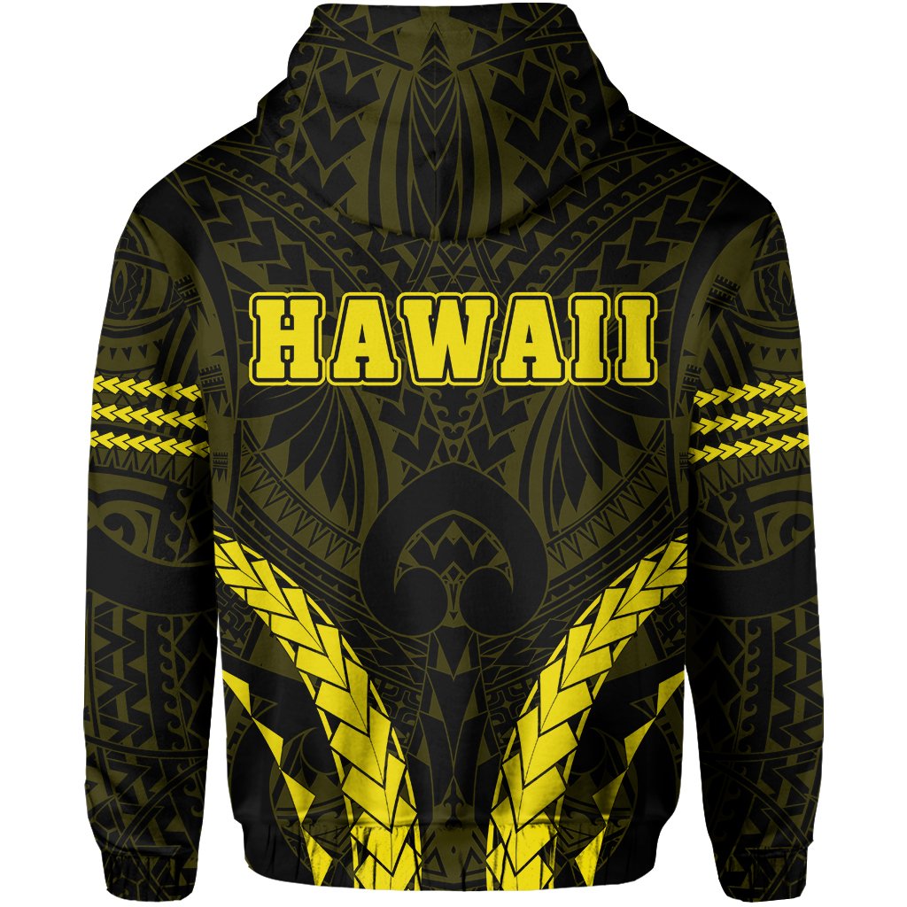 Polynesian Kakau Seal of Hawaii Hoodie Sport Style Version 2.0 Yellow - Polynesian Pride