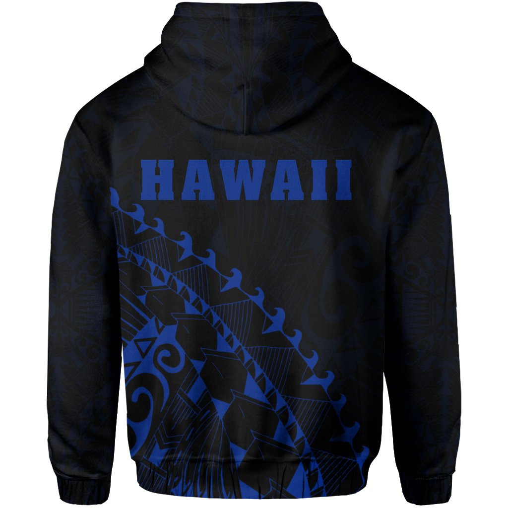 Kanaka Map Hoodie (Blue) Turtle Style - Polynesian Pride