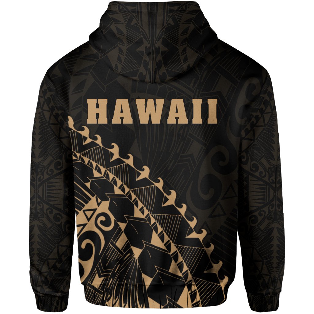 Kanaka Map Hoodie (Gold) Turtle Style - Polynesian Pride