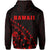 Hawaii Coat of Arms Zipper Hoodie (Red) Turtle Style - Polynesian Pride