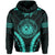 Polynesian Kakau Seal of Hawaii Hoodie Sport Style Version 2.0 Turquoise - Polynesian Pride