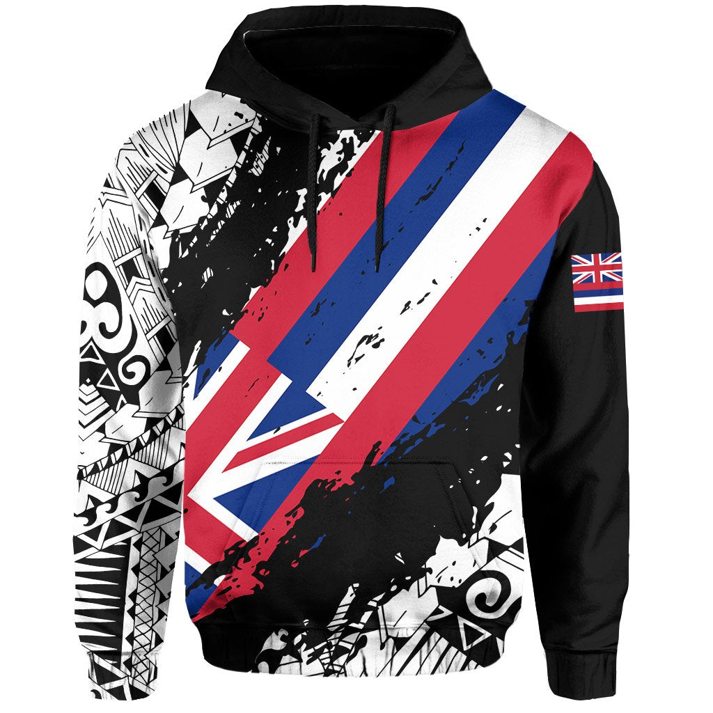 Hawaii Flag Polynesian Hoodie Nora Style - Polynesian Pride