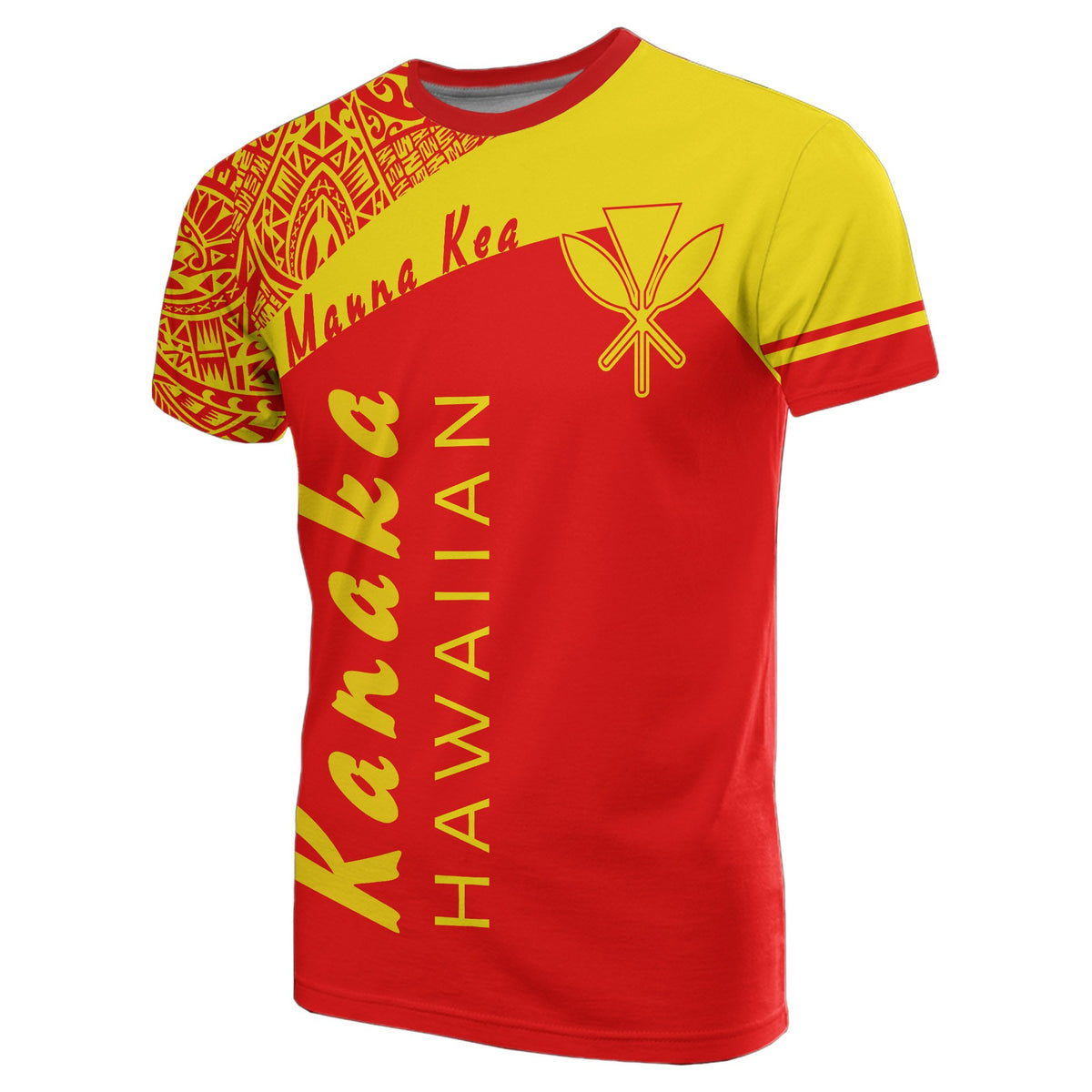 Kanaka Polynesian Mauna Kea T shirt Vera Style Unisex Orange - Polynesian Pride