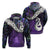 New Zealand Maori Hoodie Manaia Paua Shell Glitter Purple LT4 Purple - Polynesian Pride