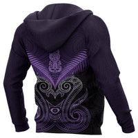 Maori Manaia New Zealand Zip up Hoodie Purple - Polynesian Pride