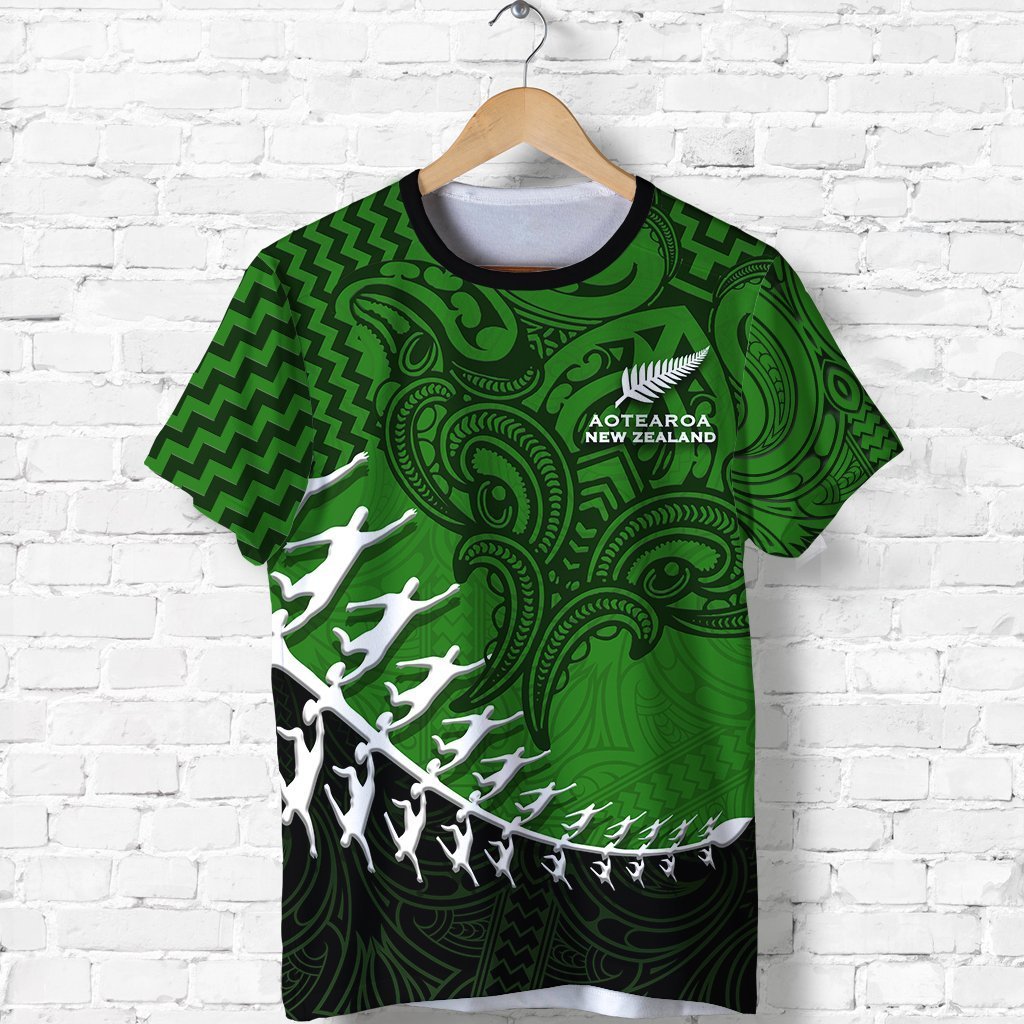 New Zealand Silver Fern Shirt, Maori Manaia Rugby Player T Shirt Unisex Black - Polynesian Pride