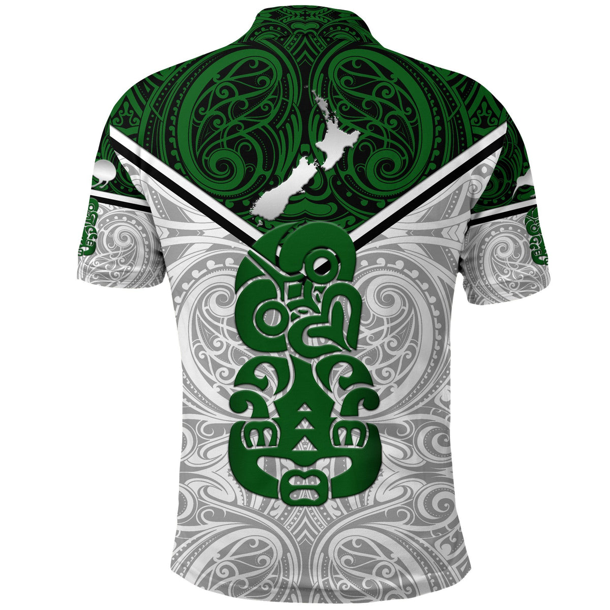 New Zealand Maori Rugby Polo Shirt Pride Version White - Polynesian Pride