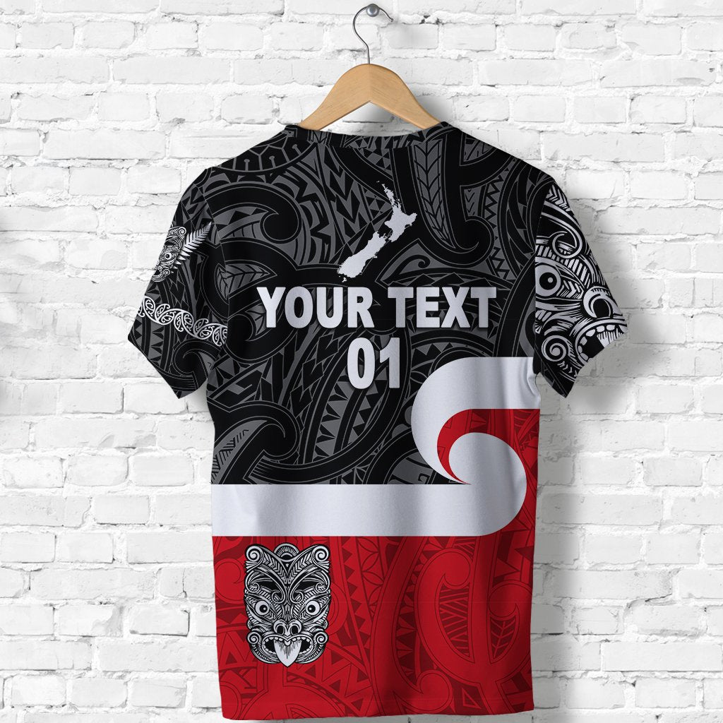 Custom Maori Aotearoa Haka T Shirt New Zealand Simple, Custom Text and Number LT8 - Polynesian Pride