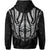 Maori Ta Moko Zip Hoodie New Zealand White - Polynesian Pride