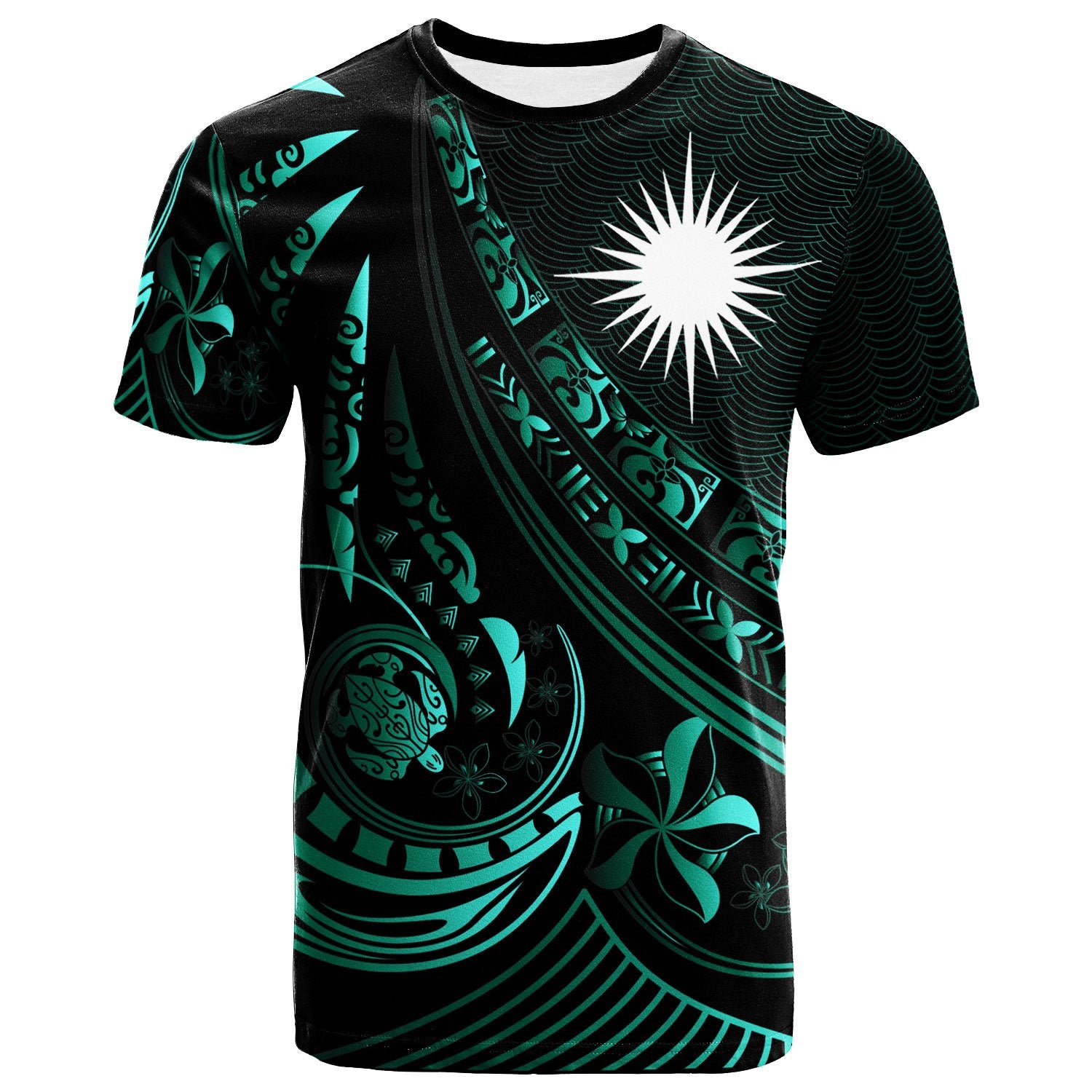 Marshall Islands T Shirt The Flow Of The Ocean Green Unisex Green - Polynesian Pride