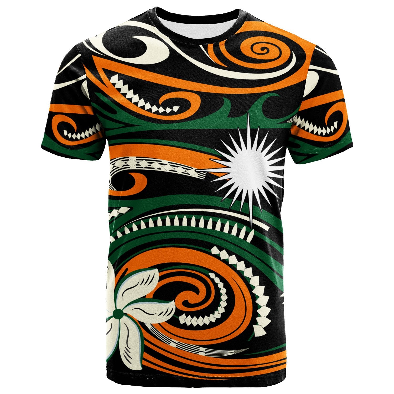 Marshall Islands T Shirt Vortex Style Unisex Orange - Polynesian Pride