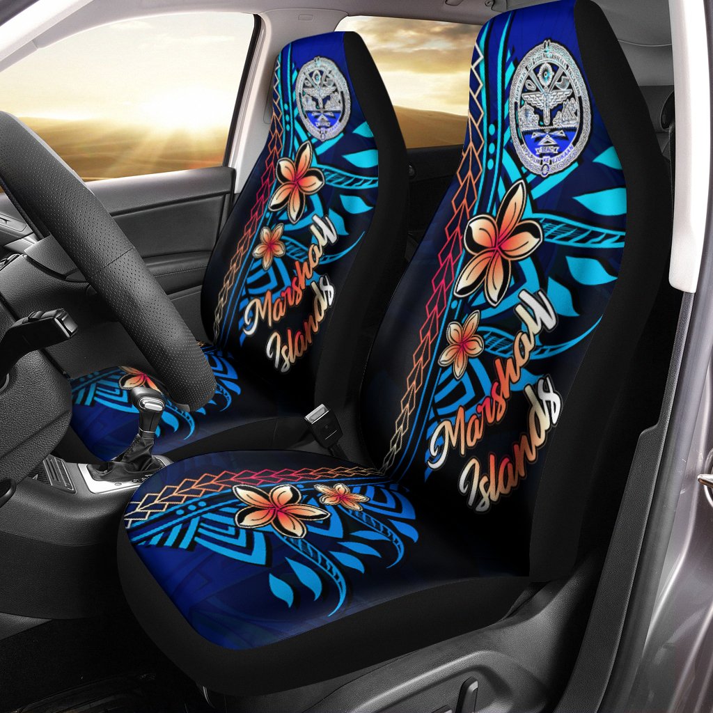 Marshall Islands Car Seat Covers - Vintage Tribal Mountain Crest Universal Fit Vintage - Polynesian Pride