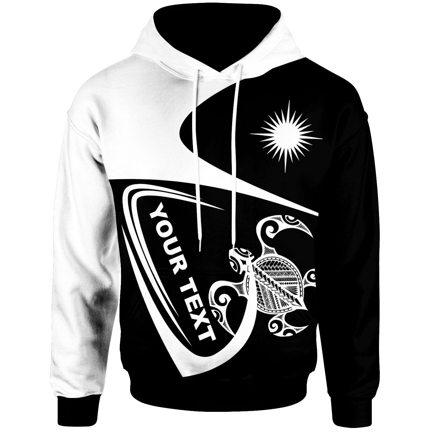 Marshall Islands Custom Hoodie Street Style Unisex Black - Polynesian Pride