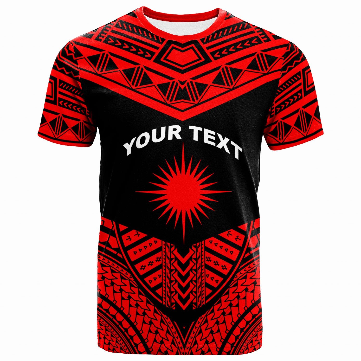 Marshall Islands Custom T Shirt Tribal Pattern Cool Style Red Color Unisex Red - Polynesian Pride