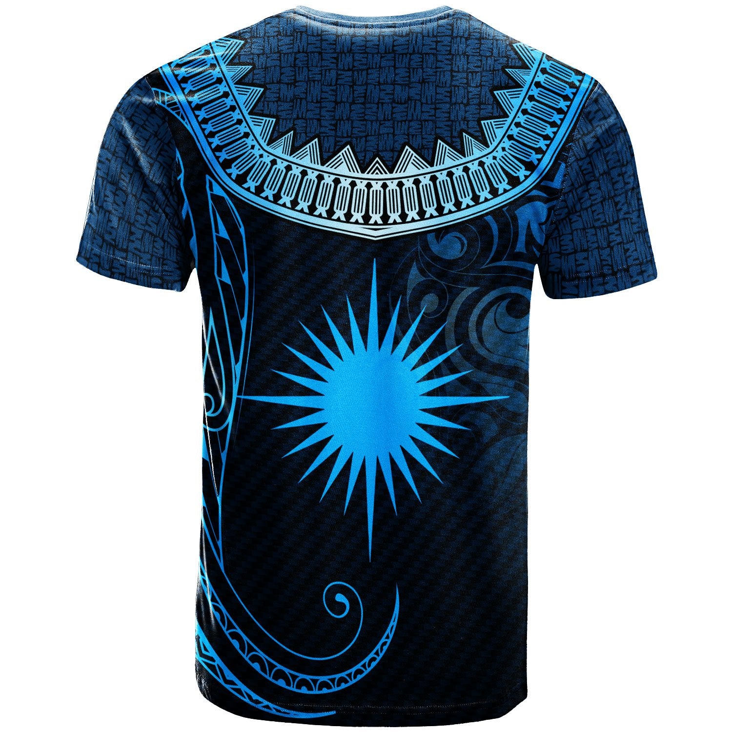 Marshall Islands Custom T Shirt Serrated Pattern Blue Color Unisex Blue - Polynesian Pride