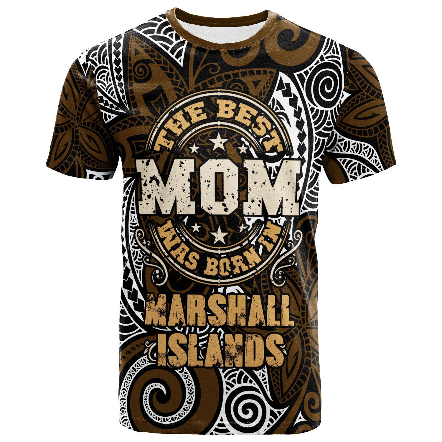 Marshall Islands T Shirt The Best Mom Was Born In Unisex Brown - Polynesian Pride