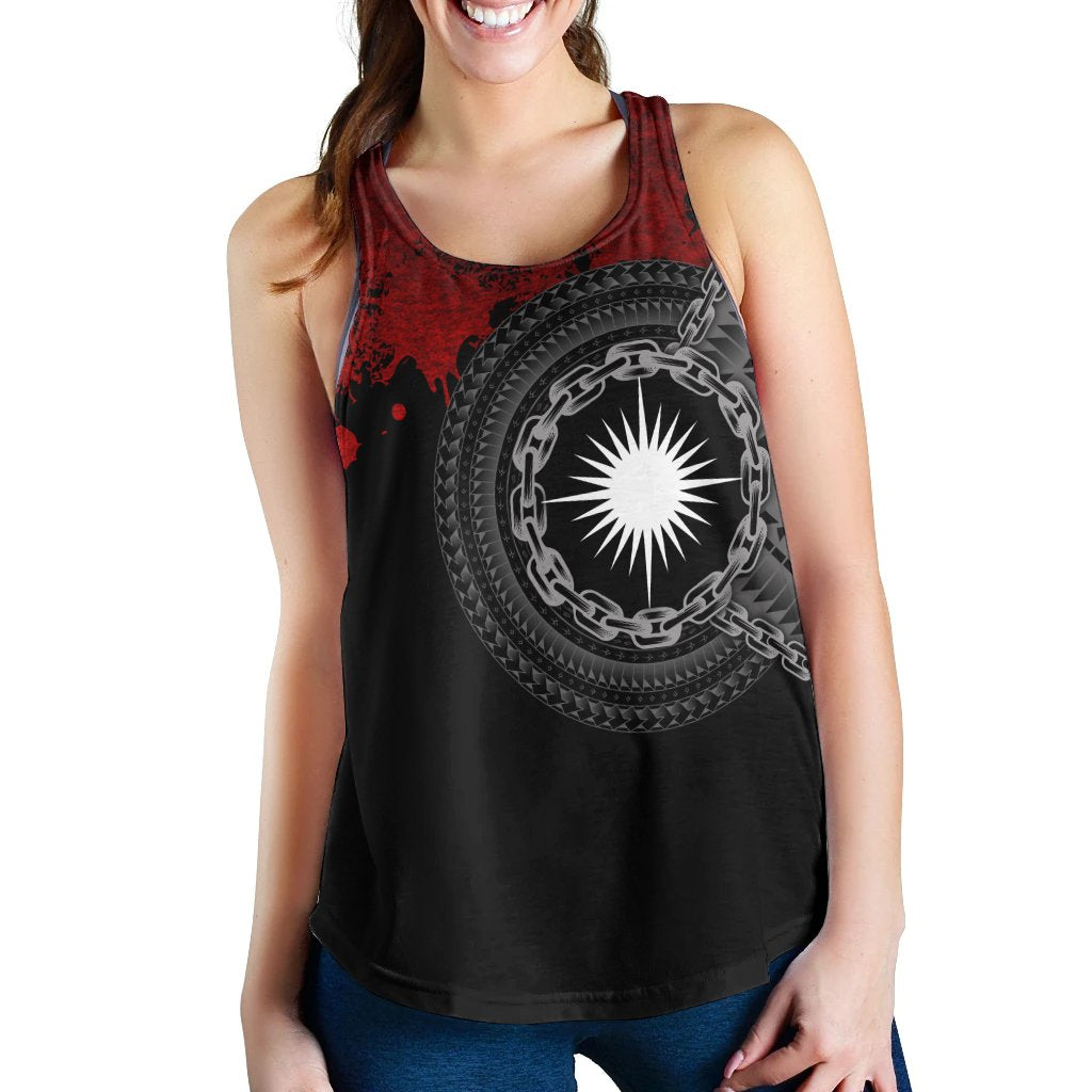 Marshall Islands Polynesian Women's Racerback Tank - Polynesian Chain Style - Polynesian Pride