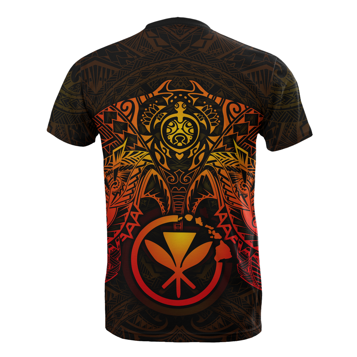 Hawaii T Shirt Red Kanaka Maoli Turtle Manta Ray - Polynesian Pride