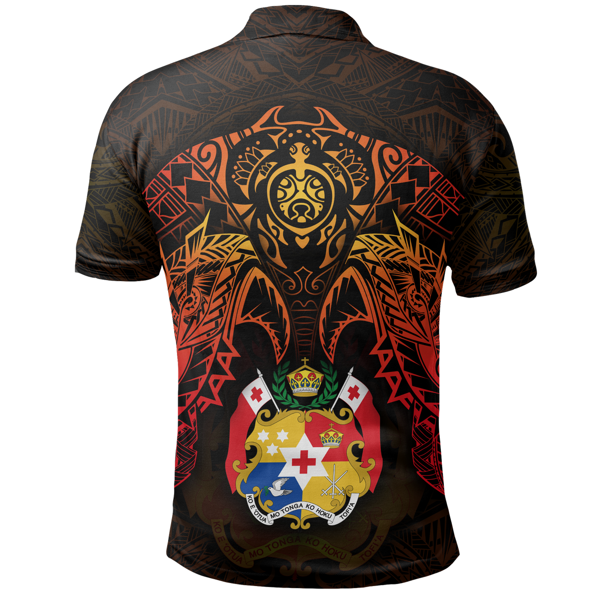 Tonga Polo Shirt Tongan Coat Of Arms Red Manta Ray - Polynesian Pride