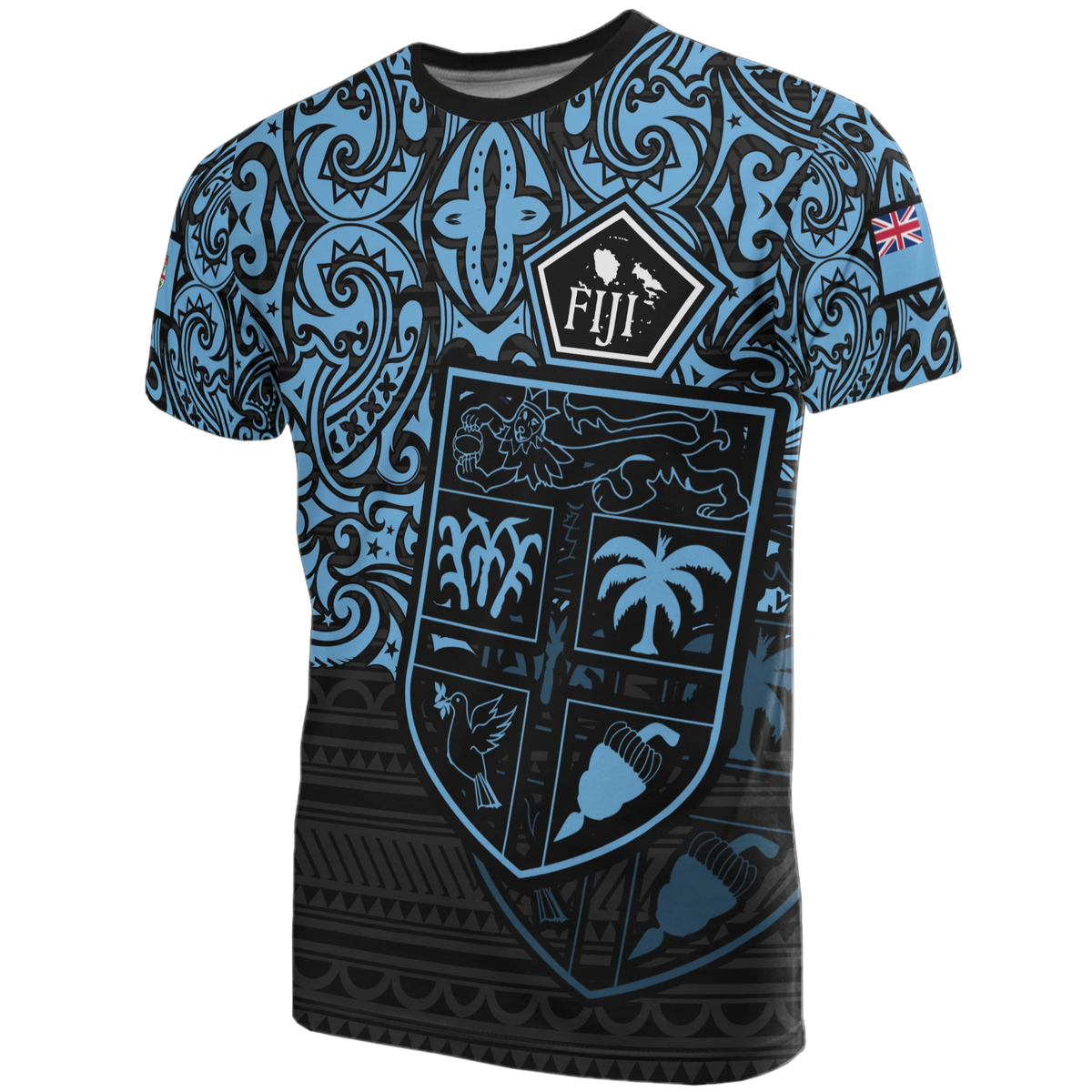 Fiji Pride T Shirt Fiji Flag Polynesian Tattoo Unisex Blue - Polynesian Pride