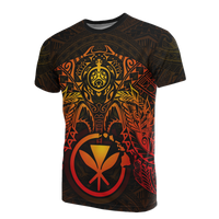 Hawaii T Shirt Red Kanaka Maoli Turtle Manta Ray Unisex RED - Polynesian Pride