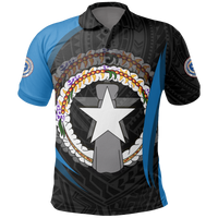 Northern Mariana Islands Polo Shirt Flag Seal Spirit Unisex BLACK - Polynesian Pride