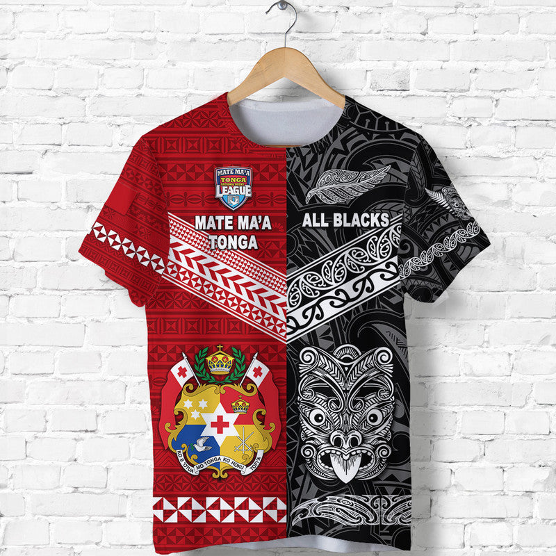 Mate Maa Tonga Ngatu And New Zealand Maori All Black Aboriginal T Shirt Rugby Together LT8 - Polynesian Pride