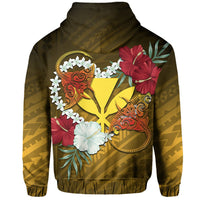 Kanaka Manta Ray Plumeria Heart Polynesian Hoodie Sea Flower - Polynesian Pride