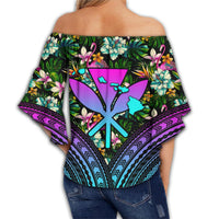 Hawaii King Polynesian Tropical Women's Off Shoulder Wrap Waist - Hors Style - AH - Polynesian Pride