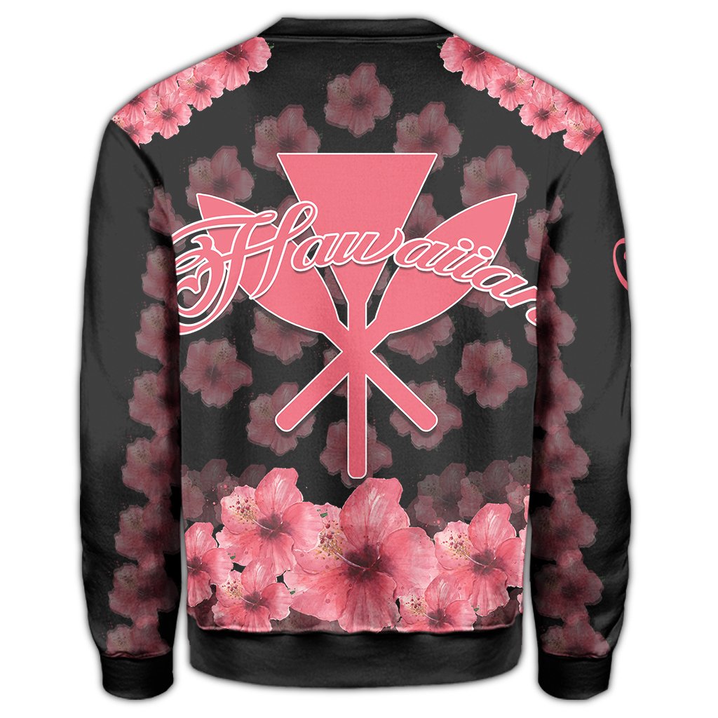 (Personalized) Kanaka Turtle Hibiscus Sweatshirt - Black Pink - AH - Polynesian Pride