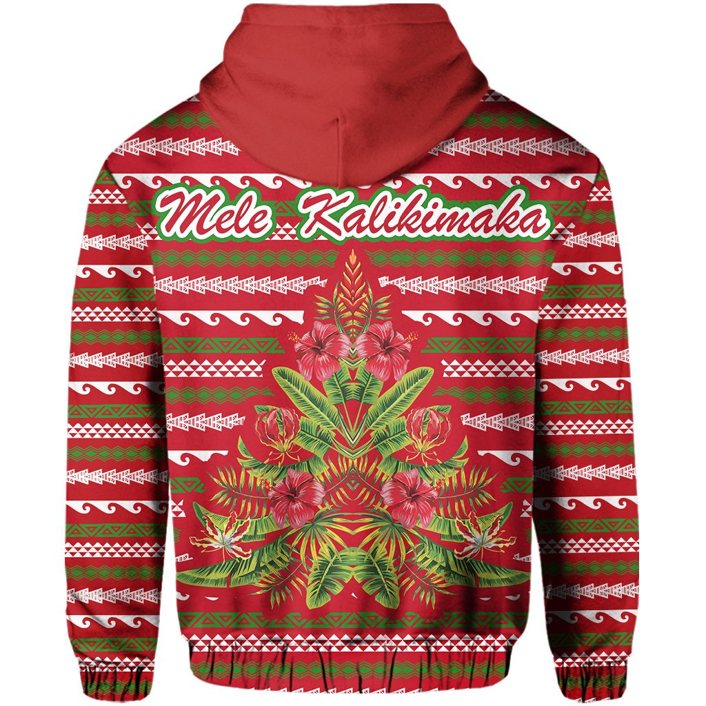 Hawaii Mele Kalikimaka Chrismas Hoodie (Zip up) Kimbum Style - Polynesian Pride