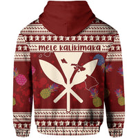 Hawaii Santa Claus Pineapple Pattern Hoodie Zip Dry Style - Polynesian Pride