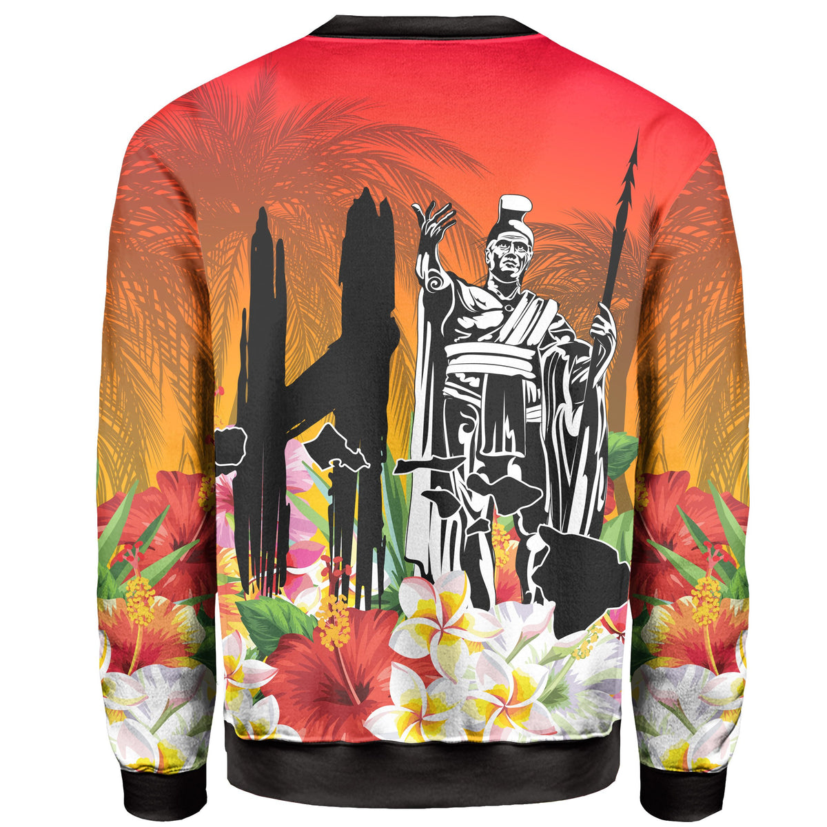 Hawaii Summer King Hibiscus Plumeria Sweat Shirt - Polynesian Pride