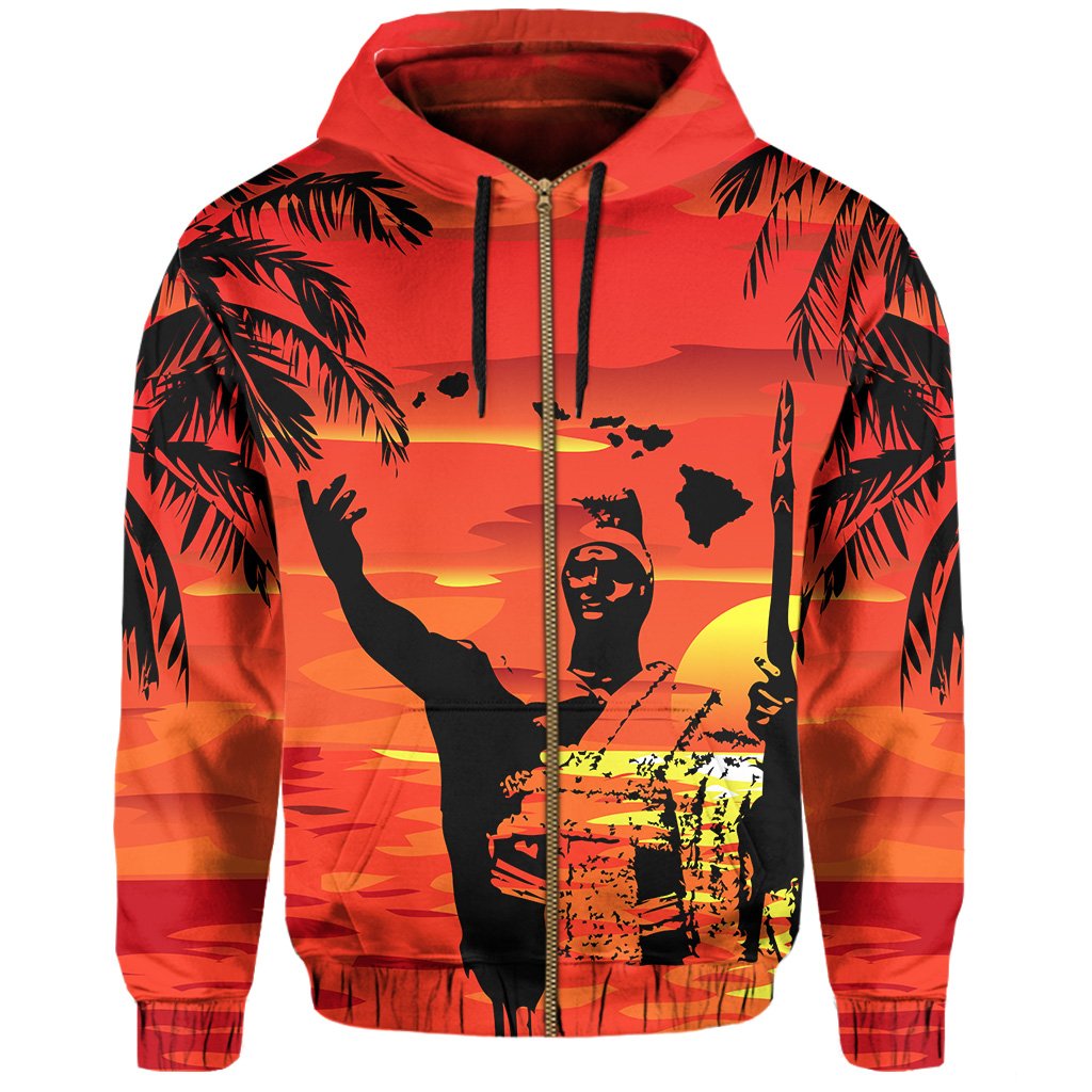 Hawaii Summer King Sunset Hoodie (Zip up) - Polynesian Pride