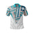 Hawaii Polo Shirt Football Jersey Style White and Cyan AH - Polynesian Pride