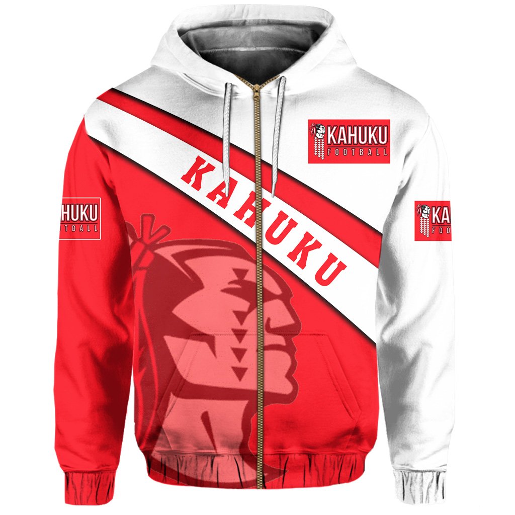 Hawaii Red Football Jersey Hoodie (Zip up) - Polynesian Pride