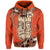 Hawaii Tiki Polynesian Zip Hoodie Orange - Polynesian Pride