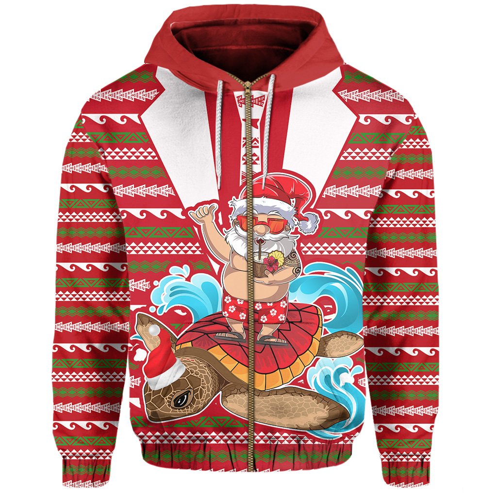 Hawaii Mele Kalikimaka Chrismas Hoodie (Zip up) Kimbum Style - Polynesian Pride