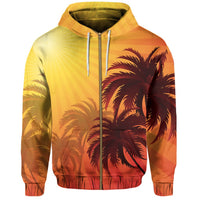 Summer Sunshine Coconut Tree Silhouette Hawaii Hoodie (Zip up) - Polynesian Pride