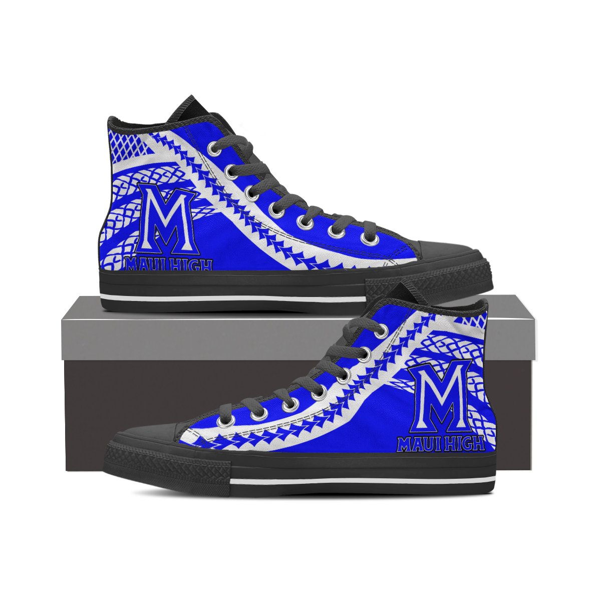 Hawaii - Maui High - High Top Shoes - AH Black - Polynesian Pride