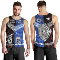 New Zealand And Samoa Men Tank Top Together - Red LT8 - Polynesian Pride