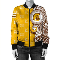 (Personalized) Hawaii Bomber Jacket - Mililani High Tribal Kakau Bomber Jacket AH - Polynesian Pride
