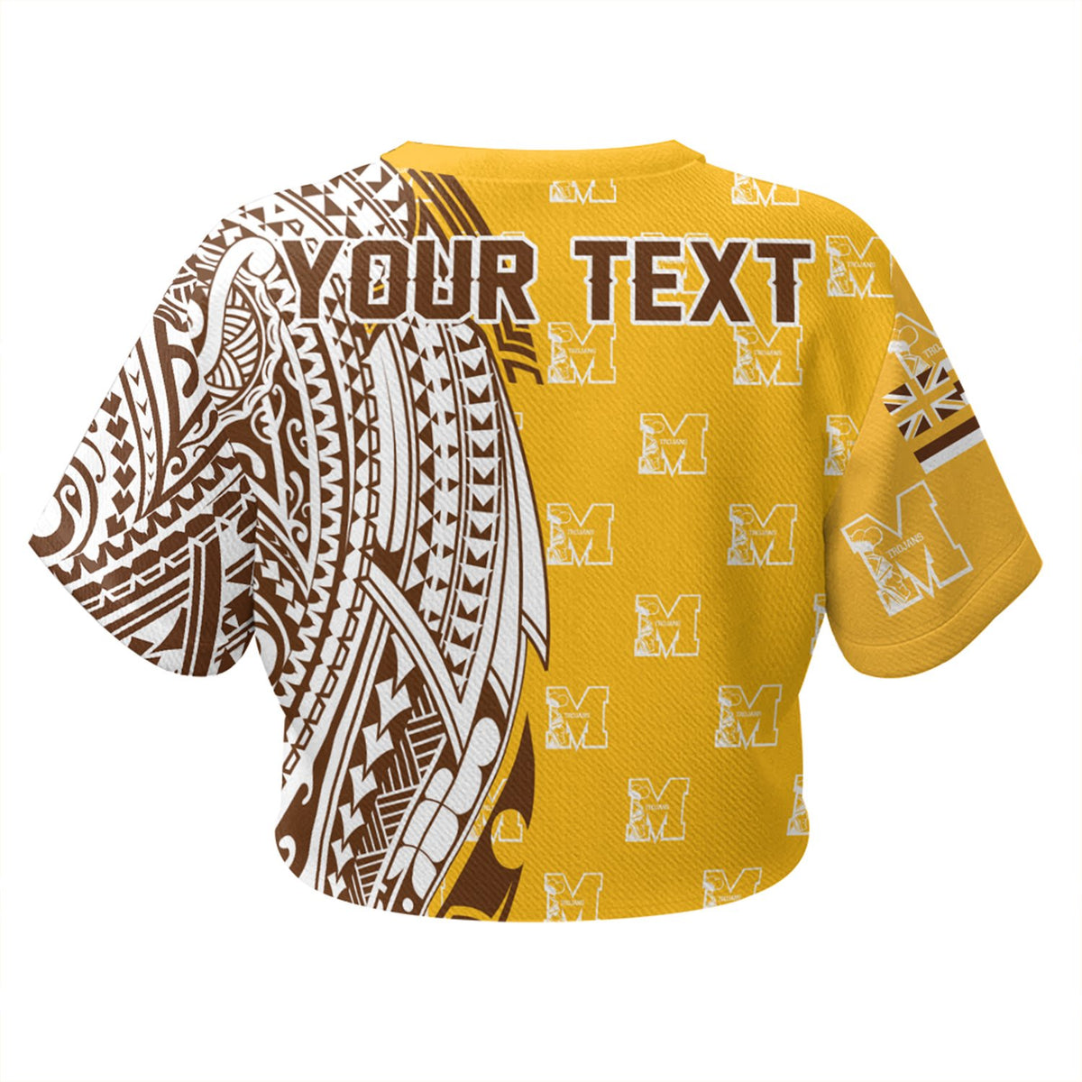 (Personalised) Hawaii - Mililani High Tribal Kakau All - over Print Crop Top T-shirt AH - Polynesian Pride