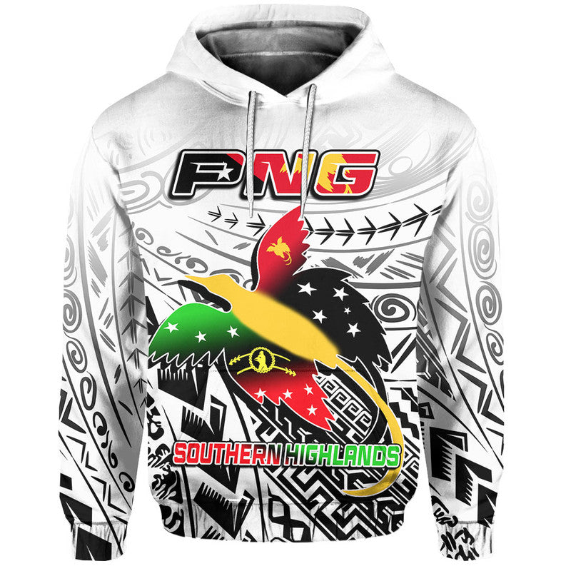 Custom Papua New Guinea Southern Highlands Province Hoodie LT6 white - Polynesian Pride