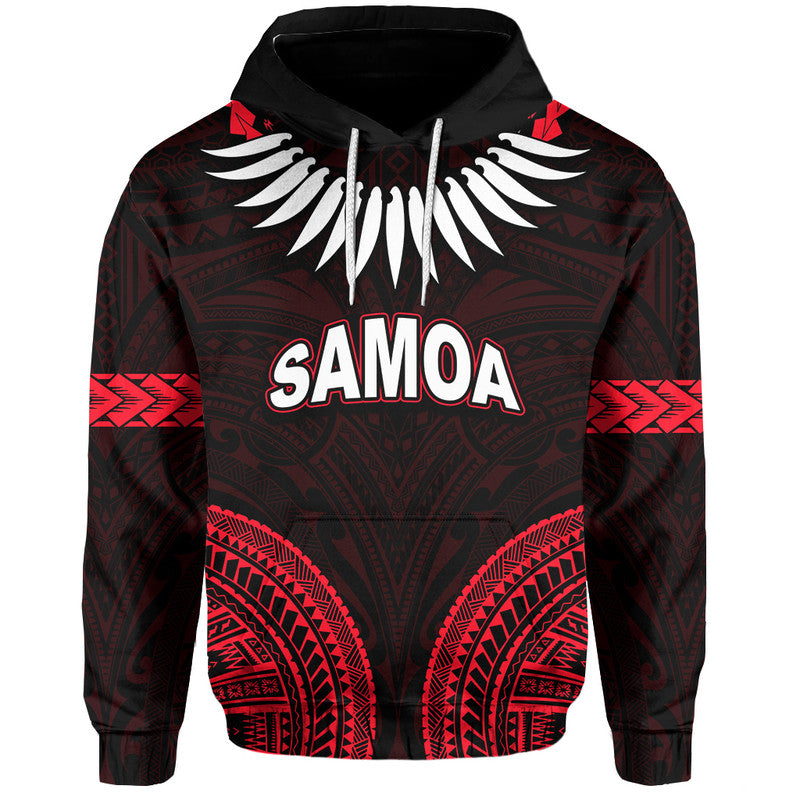 Custom Samoa Ula Nifo Tribal Hoodie Red Style LT6 Red - Polynesian Pride