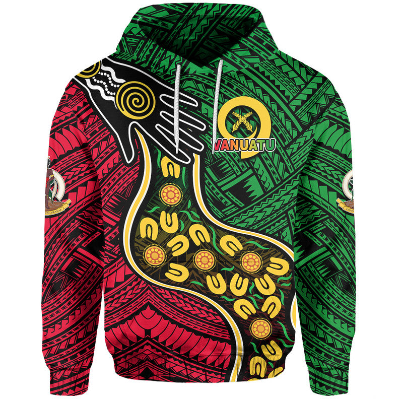 Custom Vanuatu Mix Aboriginal Hoodie LT6 Red - Polynesian Pride