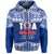 Toa Samoa Rugby Hoodie Siva Tau LT6 Zip Hoodie Blue - Polynesian Pride