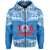 (Custom and Number) Toa Samoa Rugby Hoodie Blue Sky LT6 Zip Hoodie Blue - Polynesian Pride