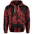 Custom Kakau Hawaiian Polynesian Hoodie Red LT6 - Polynesian Pride